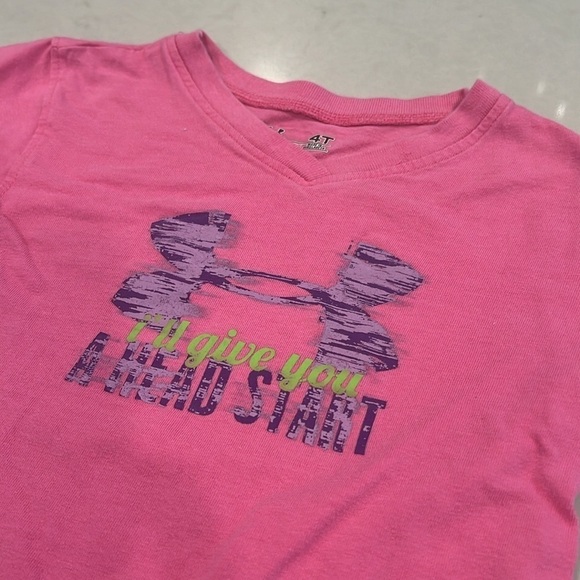 Under armour girls t shirt, like new, size 4T. - Picture 2 of 3